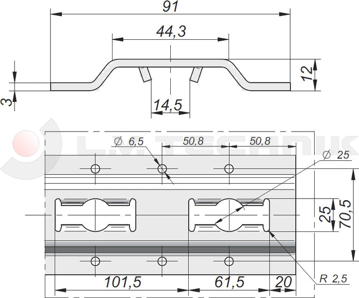 Vertical lashing rail track 3000mm zp