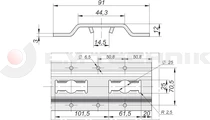 Vertical lashing rail track 3000mm zp