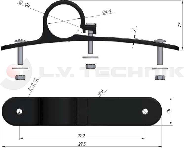 Sárvédő-konzol műanyag fix 54mm