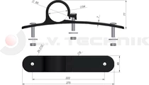 Mudguard bracket plastic fix 52mm