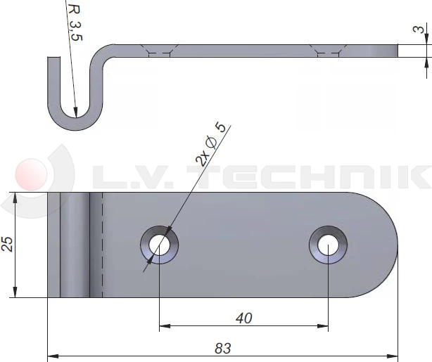 Lock pocket 83x25 to the rear