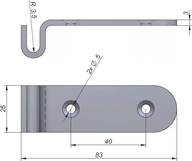 Excenteres feszítőzár 83x25 zseb