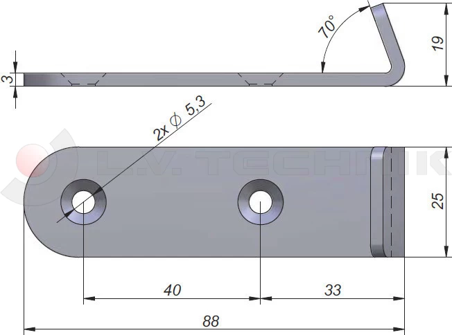 Lock pocket 88x25 to the side