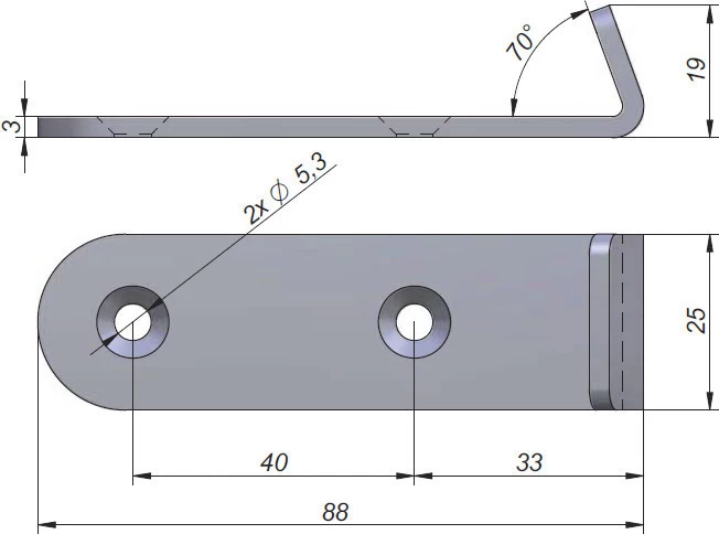 Excenteres feszítőzár 88x25 zseb