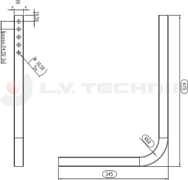 Lateral protection holder fix 3,5t