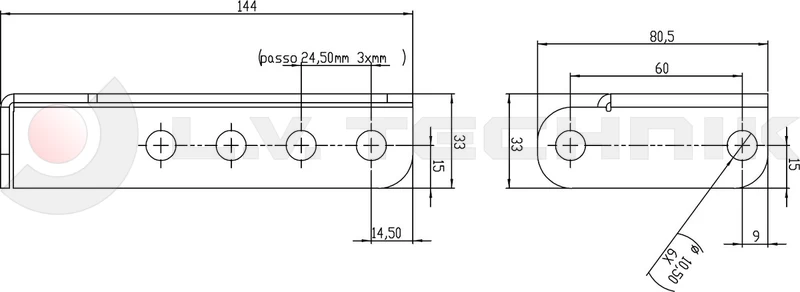 Lateral protection holder bracket