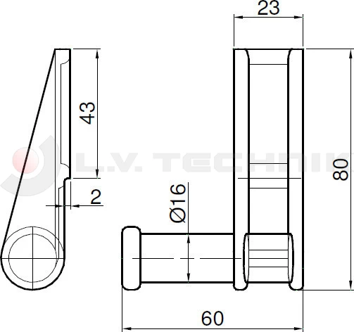 Tipper hinge left