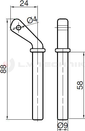 Tipper hinge pin