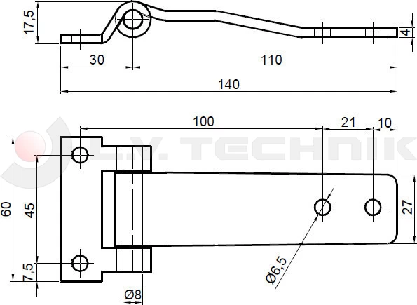 Hinge raised blade