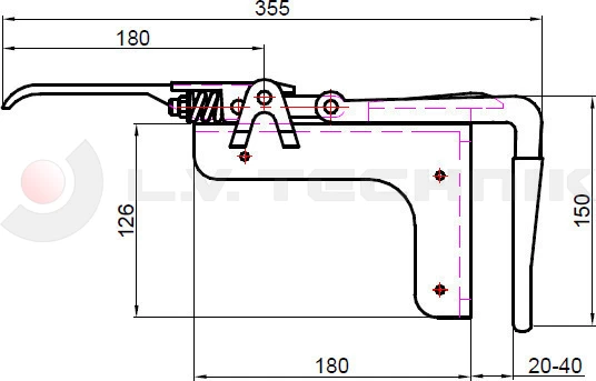 Bracket for parting wall lock