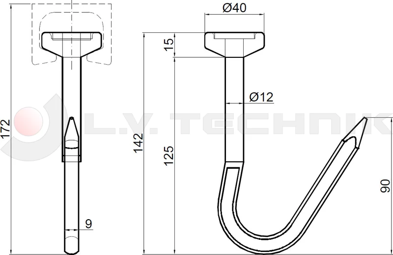 Stainless steel meat hook