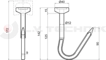 Stainless steel meat hook