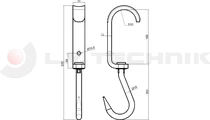 Stainless steel EUR meat hook