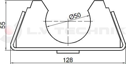 Roof member bracket for tube Ø50