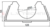 Roof member bracket for tube Ø50