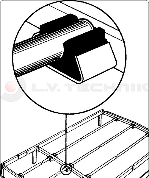 Roof member bracket for tube Ø50