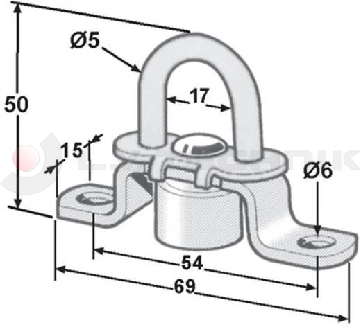 Offset lashing ring