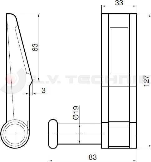 Tipper hinge left