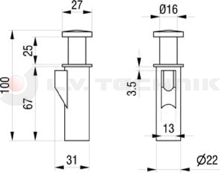PWP lock 800mm pin