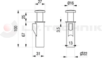 PWP lock 800mm pin