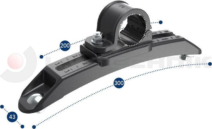 Sárvédő-konzol műanyag állítható átm 54mm zsanéros DOMAR