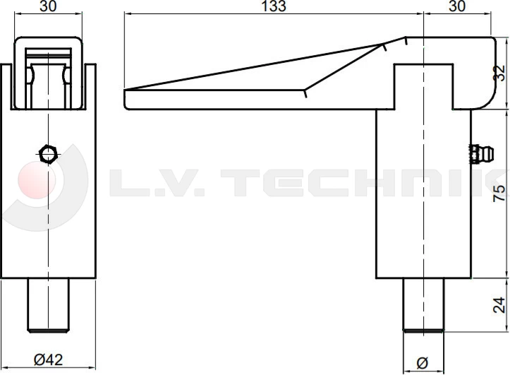 Lock handle 18mm