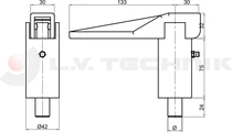 Lock handle 18mm