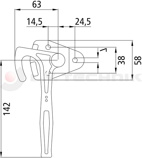 Zár 3990 horganyzott jobb