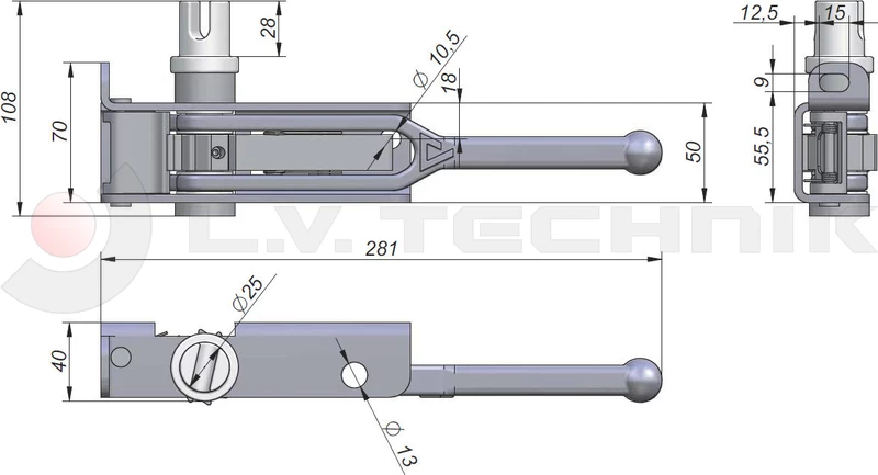 Curtain tensioner ADAICO cutted right