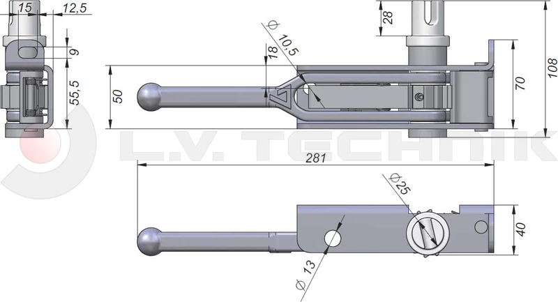 Curtain tensioner ADAICO cutted left