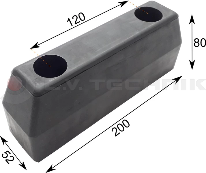 Rubber buffer 200x52x80