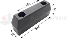 Rubber buffer 200x52x80