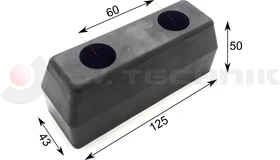 Rubber buffer 125x43x50