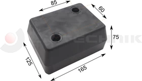 Rubber buffer 165x125x75 2 holes