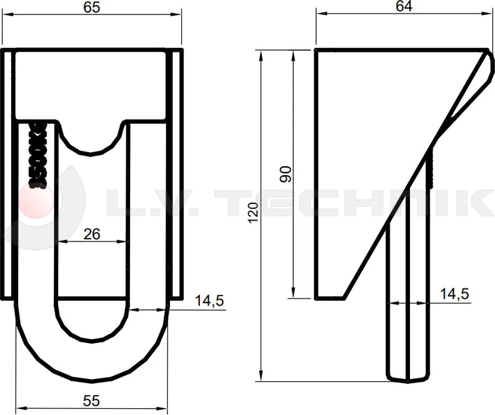 Lashing ring with housing 3500daN