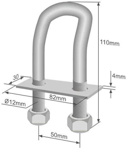 Rögzítő fül U 50x110