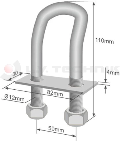 Rögzítő fül 110mm hajlított