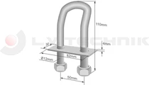 Rögzítő fül 110mm hajlított