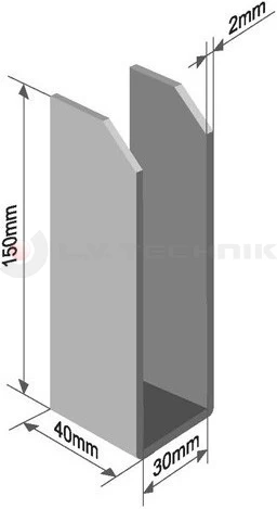 Pocket for tarpaulin profile 30mm