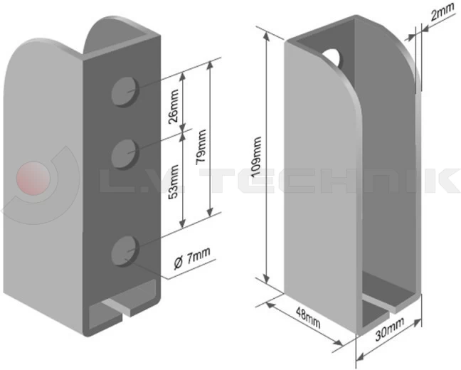 Pocket for tarpaulin profile to screw