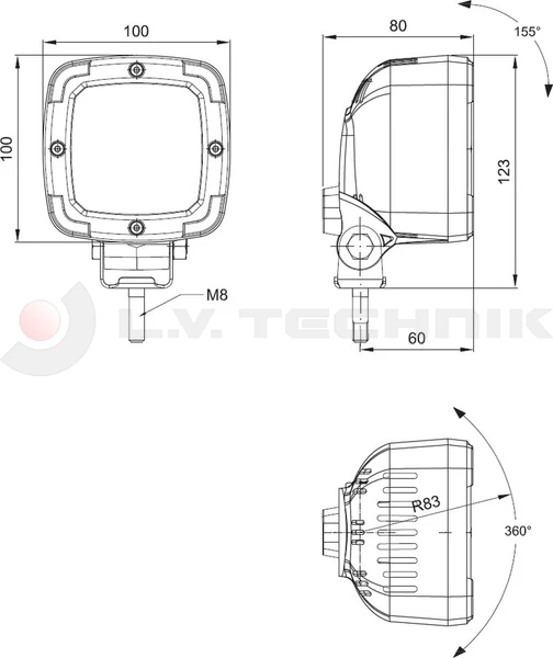 Universal LED work lamp 650lm 2 function