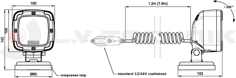 Universal LED work lamp 1300lm magnetic joint holder