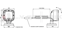 Universal LED work lamp 1300lm magnetic joint holder