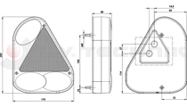 Hátsó lámpa háromszög ködlámpás FRISTOM jobb