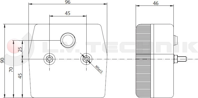 Right rear lamp without a number plate ligh