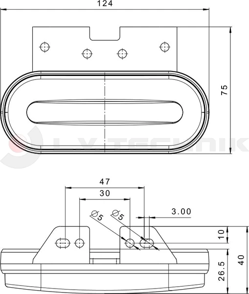 LED clearance lamp red 12-36V ADR