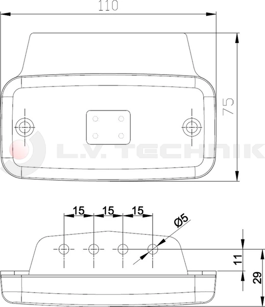 Helyzetjelző tartóval FT019 LED piros FRISTOM