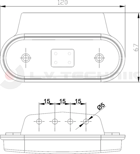 LED clearance lamp red
