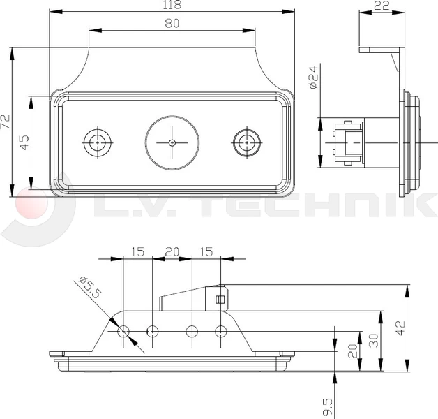 LED clearance lamp white