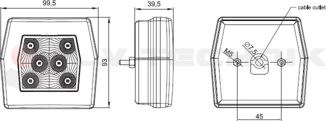 LED reversing lamp 2 functions